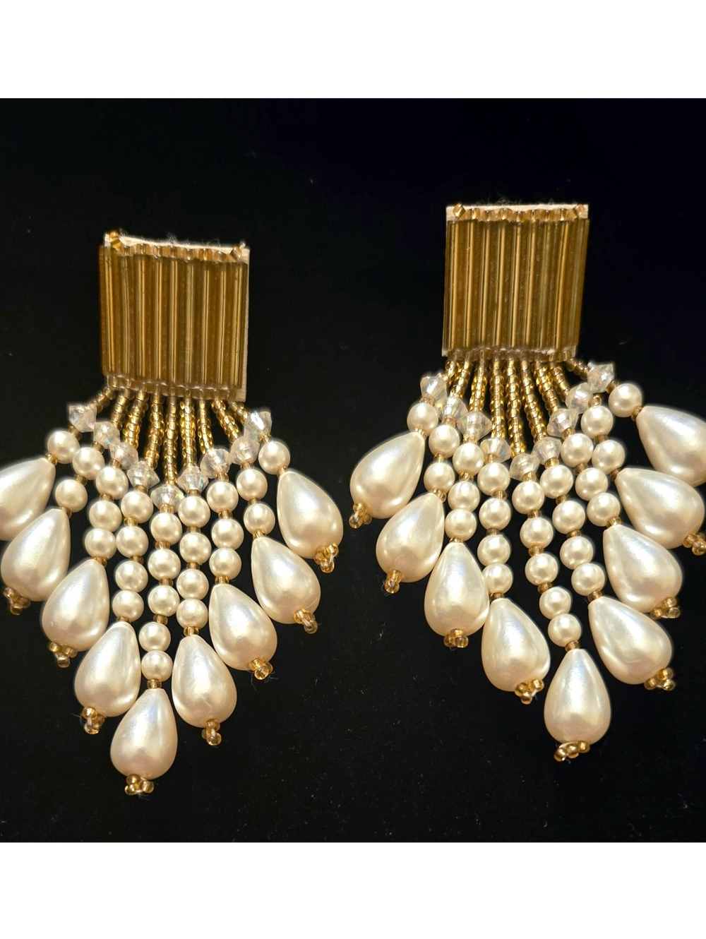 Unique Vintage Handmade Pearl Earrings